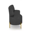 Ver imagem 6 de Sofá 2 Lugares Living 160cm Pé Ferro Dourado Maraú Sint Pu Preto K01 - D\'rossi