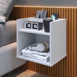 Mesa de Cabeceira Suspensa Mudo Nicho Retro Quarto Madri - 1