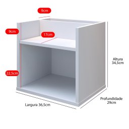 Mesa de Cabeceira Suspensa Mudo Nicho Retro Quarto Madri - 4