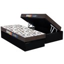 Ver imagem 1 de Cama Box Baú Solteiro: Colchão Espuma Polar D33 Pérola + Base CRC Suede Black(88x188)