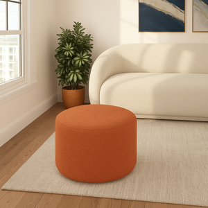 Puff Puf Banqueta Redondo Boucle Terra Cota