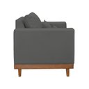 Ver imagem 4 de Kit 2 Poltronas Living + Sofá 2 Lugares Base Madeira Suede Cor:cinza