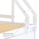 Ver imagem 6 de Treliche com Cama Casal Slim Rb Madeira Maciça Branco Housin