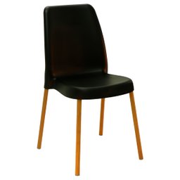 Cadeira Tramontina Vanda em Polipropileno Preto com Pernas de Alumínio Linheiro - 1