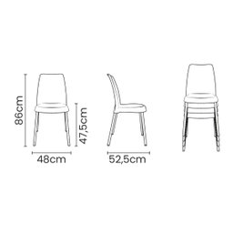 Cadeira Tramontina Vanda em Polipropileno Preto com Pernas de Alumínio Linheiro - 7