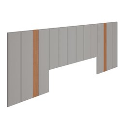 Cabeceira Estofada para Cama King Size 325cm Tw155 Dalla Costa - Freijo/linho Cinza Claro - 2