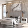 Cabeceira Estofada para Cama King Size 325cm Tw155 Dalla Costa - Freijo/linho Cinza Claro - 1