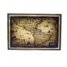 Quadro em Linho e Madeira Antique Mapa Mar Oldway - 1