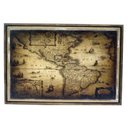 Ver imagem 2 de Quadro em Linho e Madeira Antique Mapa Mar Oldway