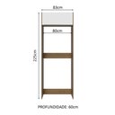 Ver imagem 3 de Porta-Geladeira Madesa Lux 1 Porta Basculante Rustic/Branco Veludo