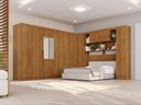 Ver imagem 1 de Guarda-Roupa Casal Modulado Canto com Espelho 13 Portas 4 Gavetas Multimóveis Madeirado
