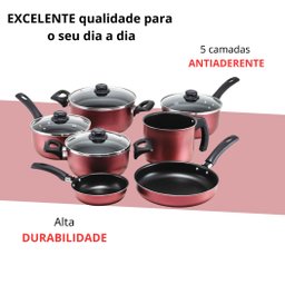 Jogo de Panelas Premium Antiaderente 7 Pecas Cereja - 2