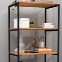 Ver imagem 3 de Kit 2 Estantes Livreiro Multiuso Estilo Industrial 150cm 5 Prateleiras Trento Preto Fosco - Artefamo