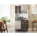 Ver imagem 2 de Kit Cozinha 6 Portas 1 Gaveta Carol Branco/rovere/amêndoa - Poliman