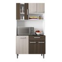 Ver imagem 1 de Kit Cozinha 6 Portas 1 Gaveta Carol Branco/rovere/amêndoa - Poliman