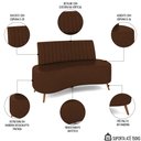 Ver imagem 3 de Sofá 2 Lugares para Sala Living 160cm Pés Palito Tamar K04 Sintético Marrom - Mpozenato