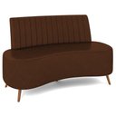 Ver imagem 1 de Sofá 2 Lugares para Sala Living 160cm Pés Palito Tamar K04 Sintético Marrom - Mpozenato