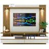 Painel para TV com LED e Espelho São Luís 2.2 Avelã Off White - 1