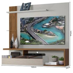 Painel Home Para Tv Até 60“ Tijuca MDP e MDF com Espelho Decorativo - Línea Brasil - 3