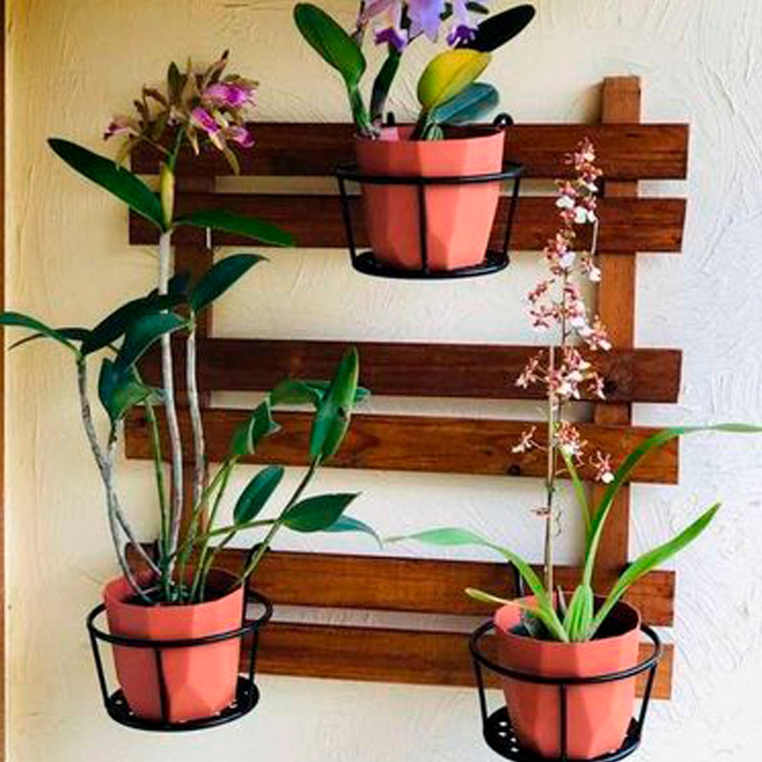 Suporte para Vasos De Plantas e Flores Suspenso de Ferro - 7