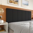 Ver imagem 2 de Cabeceira Lisa Queen Estofada Suede Espuma Premium Modulada Conforto e Design - Preto