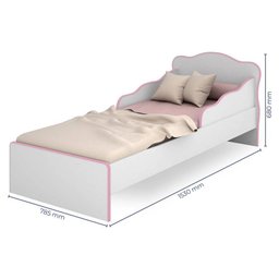 Mini Cama Juvenil Doce Sonho Qmovi 11300 Rosa/Branco - 1