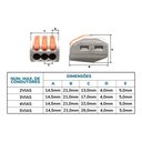 Ver imagem 5 de Conector Emenda Fio elétrico Alavanca 5 Vias - 03un