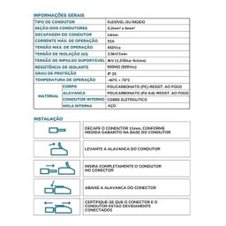 Conector Emenda Fio elétrico Alavanca 5 Vias - 03un - 6