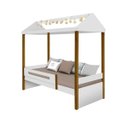 Ver imagem 1 de Cama Casa Infantil Montessoriana com LED Sara Branco e Mel Solteiro