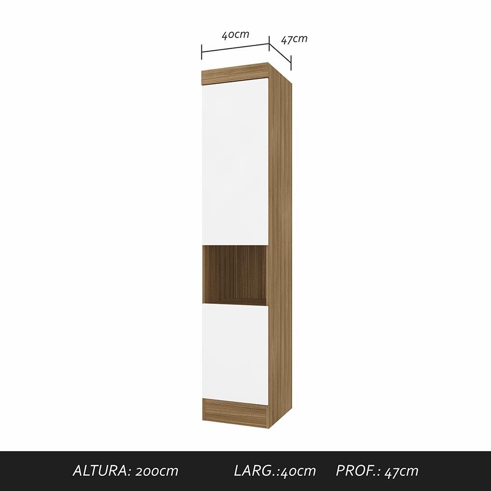 Guarda Roupa Modulado Solteiro Viola Bor/branco - Móveis Arapongas Boreal/branco - 3