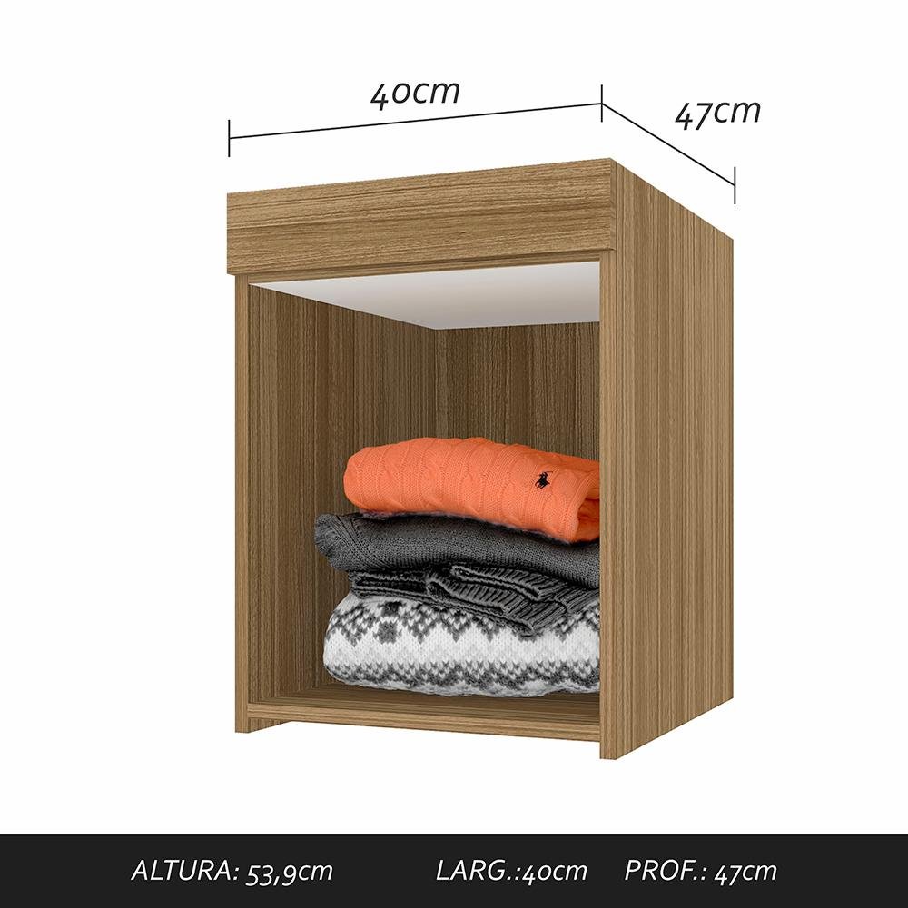 Guarda Roupa Modulado Solteiro Viola Bor/branco - Móveis Arapongas Boreal/branco - 4