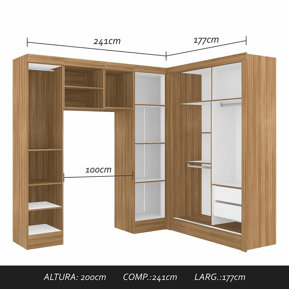 Guarda Roupa Modulado Solteiro Viola Bor/branco - Móveis Arapongas Boreal/branco - 2