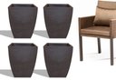 Ver imagem 2 de Kit 4 Vaso Planta 45x35 Moderno Trapézio Polietileno BGPLASTICOS MARROM CHOCOLATE 020