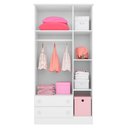 Ver imagem 5 de Conjunto Guarda Roupa e Cômoda Brisa 3 Portas 4 Gavetas MDP Branco Qmovi