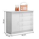 Ver imagem 2 de Conjunto Guarda Roupa e Cômoda Brisa 3 Portas 4 Gavetas MDP Branco Qmovi