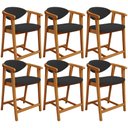 Ver imagem 1 de Kit 06 Banquetas Baixa para Cozinha Sala Jantar Bancada Cecília L02 Bouclê Preto - Lyam Decor