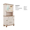 Ver imagem 3 de Kit Cozinha 4 Portas 2 Gavetas Tampo Base e Pés em Madeira Maciça Joy Branco/Off White