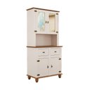 Ver imagem 2 de Kit Cozinha 4 Portas 2 Gavetas Tampo Base e Pés em Madeira Maciça Joy Branco/Off White