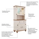 Ver imagem 5 de Kit Cozinha 4 Portas 2 Gavetas Tampo Base e Pés em Madeira Maciça Joy Branco/Off White