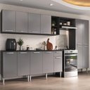 Ver imagem 1 de Armário Cozinha Modulada Completa 298cm Pequim Top Multimóveis Mp3770 Preto/lacca Fumê