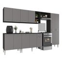 Ver imagem 2 de Armário Cozinha Modulada Completa 298cm Pequim Top Multimóveis Mp3770 Preto/lacca Fumê