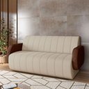 Ver imagem 1 de Sofá Decorativo Living Sala de Estar Bornéu 188cm Pés de Madeira Pu/veludo Marrom/bege Claro G33 - G