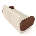 Ver imagem 7 de Sofá Decorativo Living Sala de Estar Bornéu 188cm Pés de Madeira Pu/veludo Marrom/bege Claro G33 - G