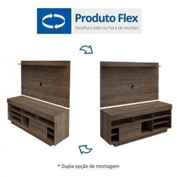 Rack com Painel para TV até 47 Polegadas 2 Prateleiras Roma Moderno Artely - 6