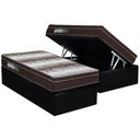 Ver imagem 1 de Cama Box Baú Solteiro: Colchão Ortopédico Ortobom Light + Base CRC Suede Black(88x188)