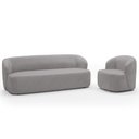 Ver imagem 1 de Sofá 2 Lugares 170cm com Poltrona Giratória Orgânica Heidy F04 Veludo Cinza - Lyam Decor