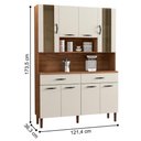 Ver imagem 4 de Kit de Cozinha com 8 Portas Turim Nogueira Off White