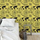 Ver imagem 2 de Papel de Parede Temático Mapa-múndi com Amarelo - 3,00m