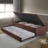 Bicama Box com Baú Solteirão 96x203 com Colchão Auxiliar Suede Marrom - 4