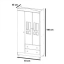 Ver imagem 4 de Guarda-Roupa Infantil Ariel 3 Portas 2 Gavetas Branco Fosco